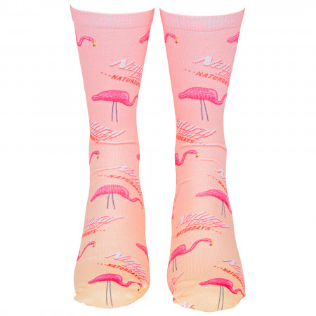 Natural Light Naturdays Flamingos All Over Print Crew Socks